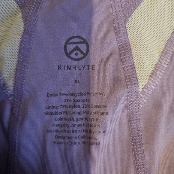 Kinflyte Freedom II Zip Bra Echo Jersey Violet Size XL - Picture 2 of 3